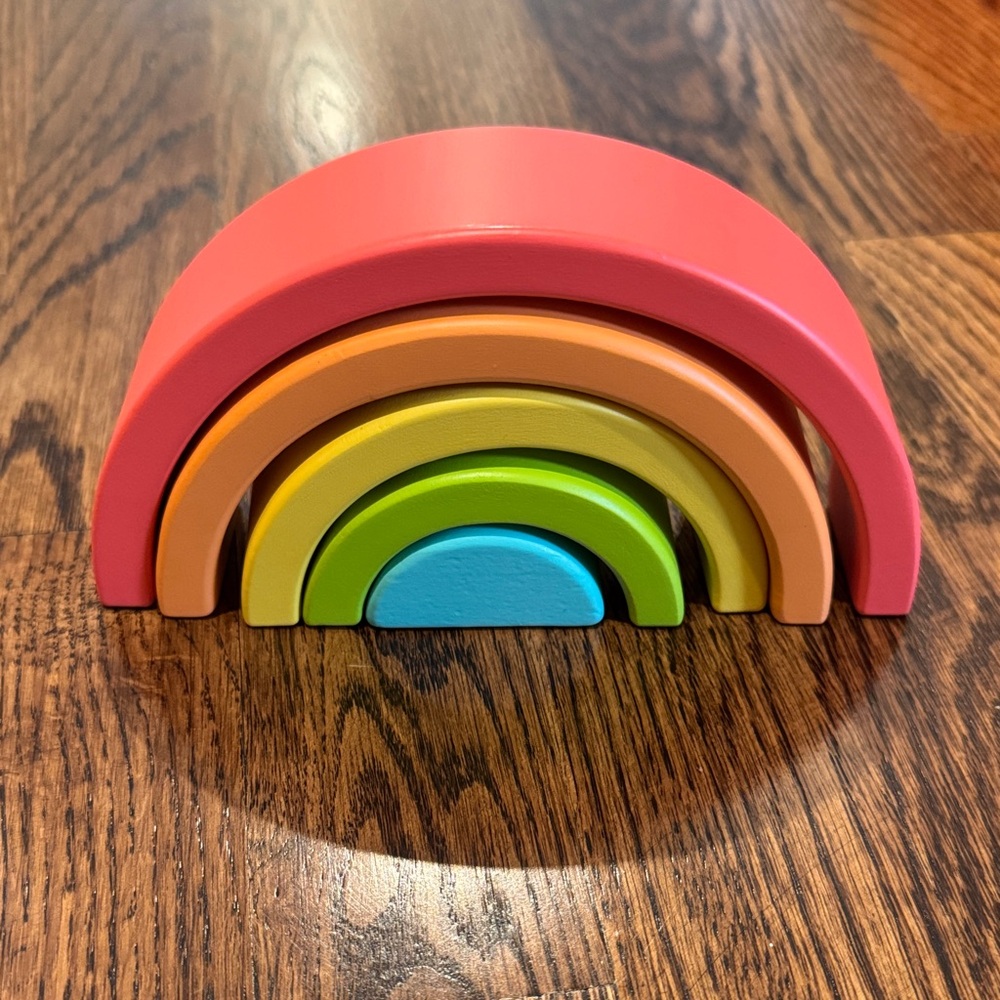 Vibrant Wooden Rainbow Stacking Blocks